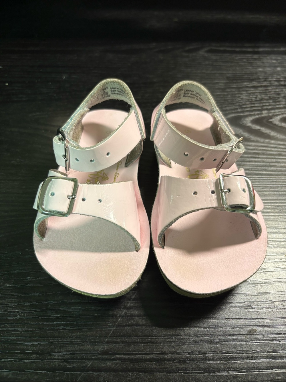 San Sun Surfer Sandals patent leather soft pink baby size 5